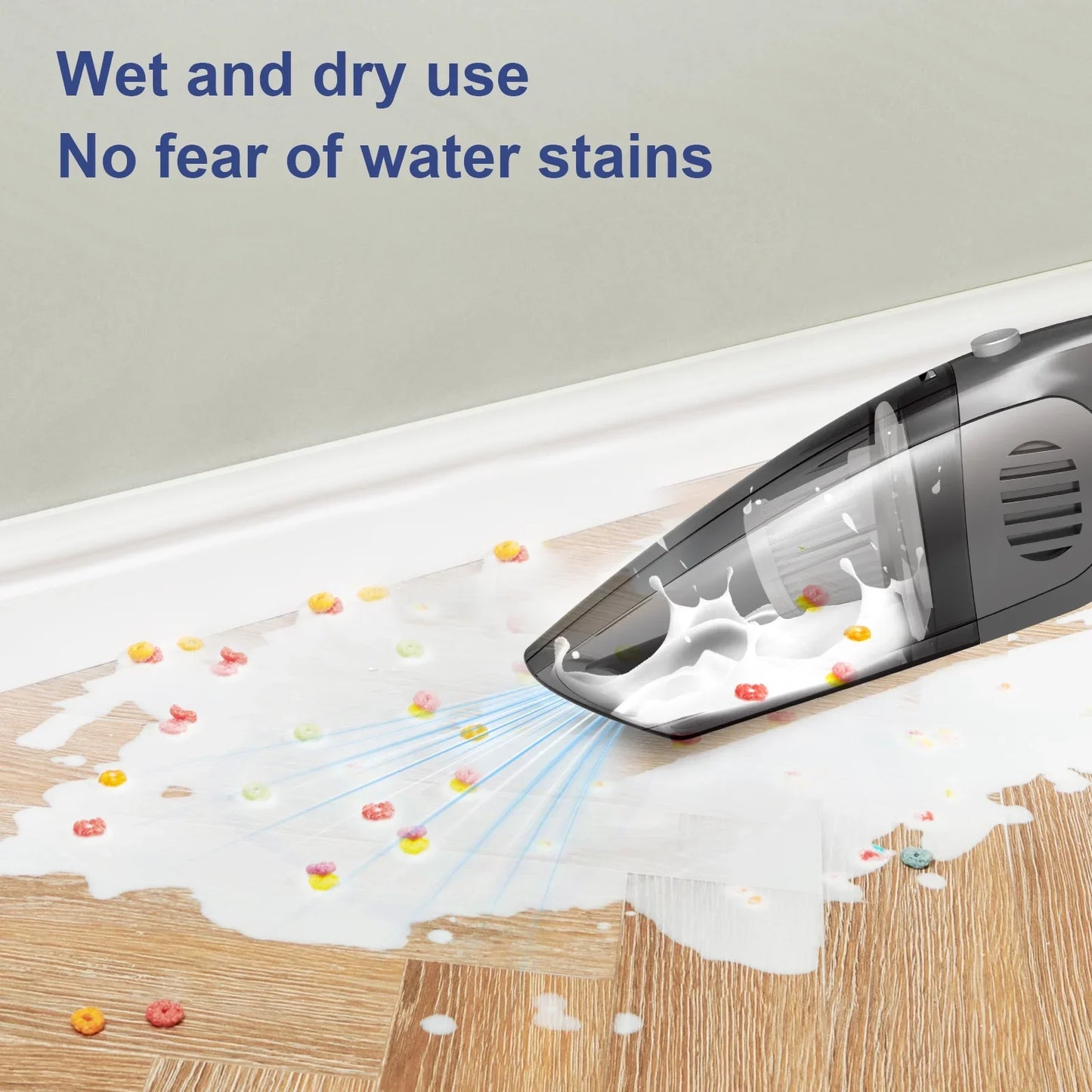 Portable Car Vacuum Cleaner, Cordless Handheld Vacuum 7.5KPA Powerful Wet Dry Vac for Home Car Pet Hair