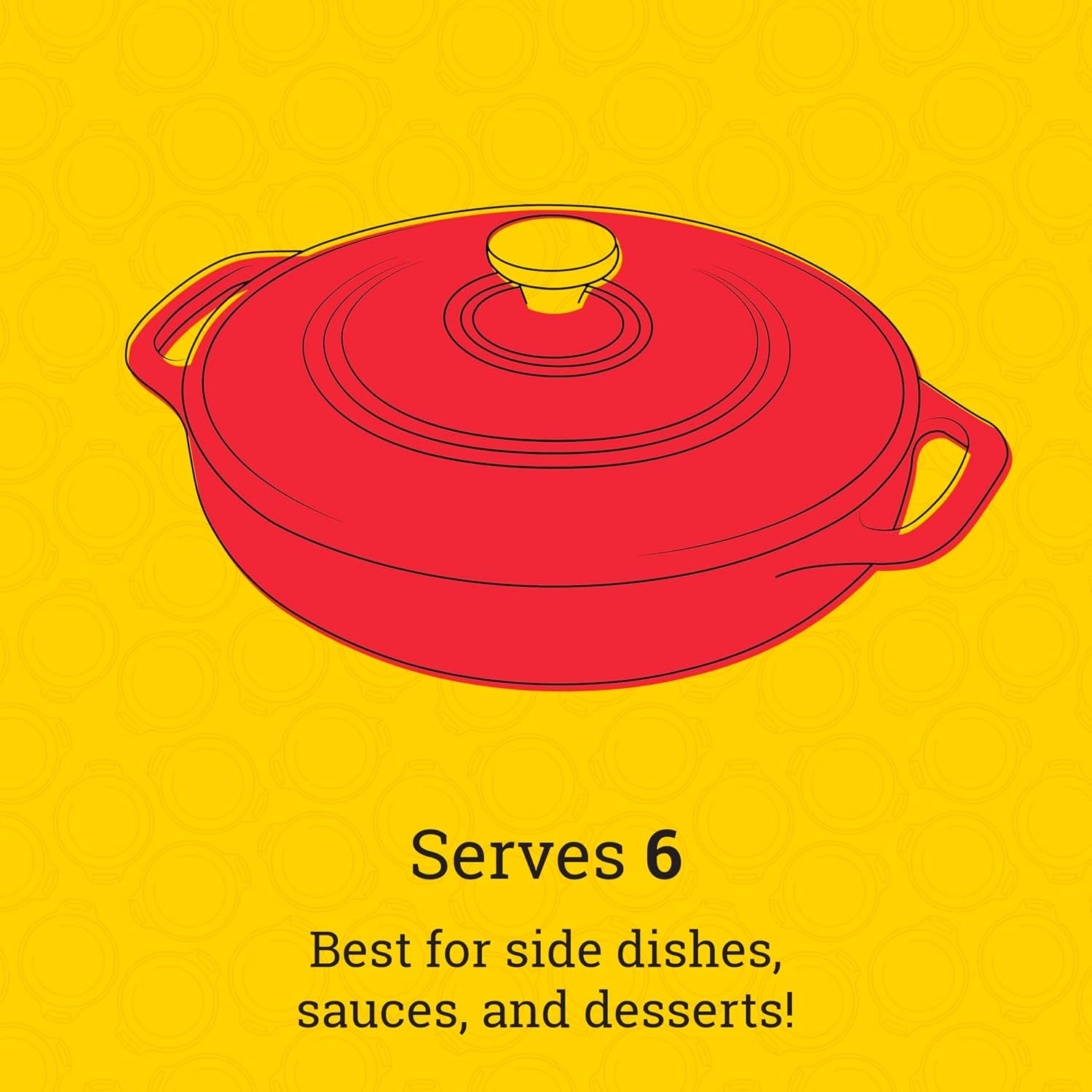 3.6 Quart Cast Iron Casserole Pan. Red Enamel Cast Iron Casserole Dish with Dual Handles and Lid (Island Spice Red)