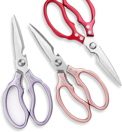 Kitchen Scissors, Sharp Kitchen Shears Dishwasher Safe Heavy Duty,Purple Kitchen Accessories Cooking Shears for Kitchen Meat Chicken Fish Poultry Herb Bread (Purple))